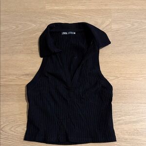 Zara Ribbed Collared Tank